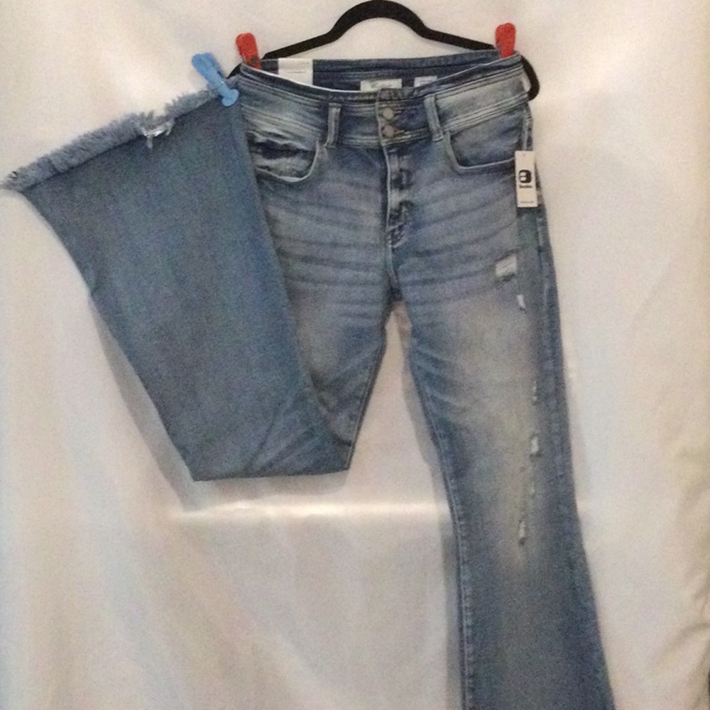 KanCan Double Button Distressed High Waist Super Flares from Buckle